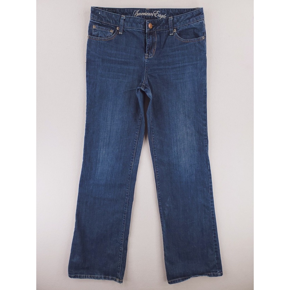 American Eagle Jeans Women 10 Tall Original 77 Relaxed Bootcut Y2K Stretch Denim